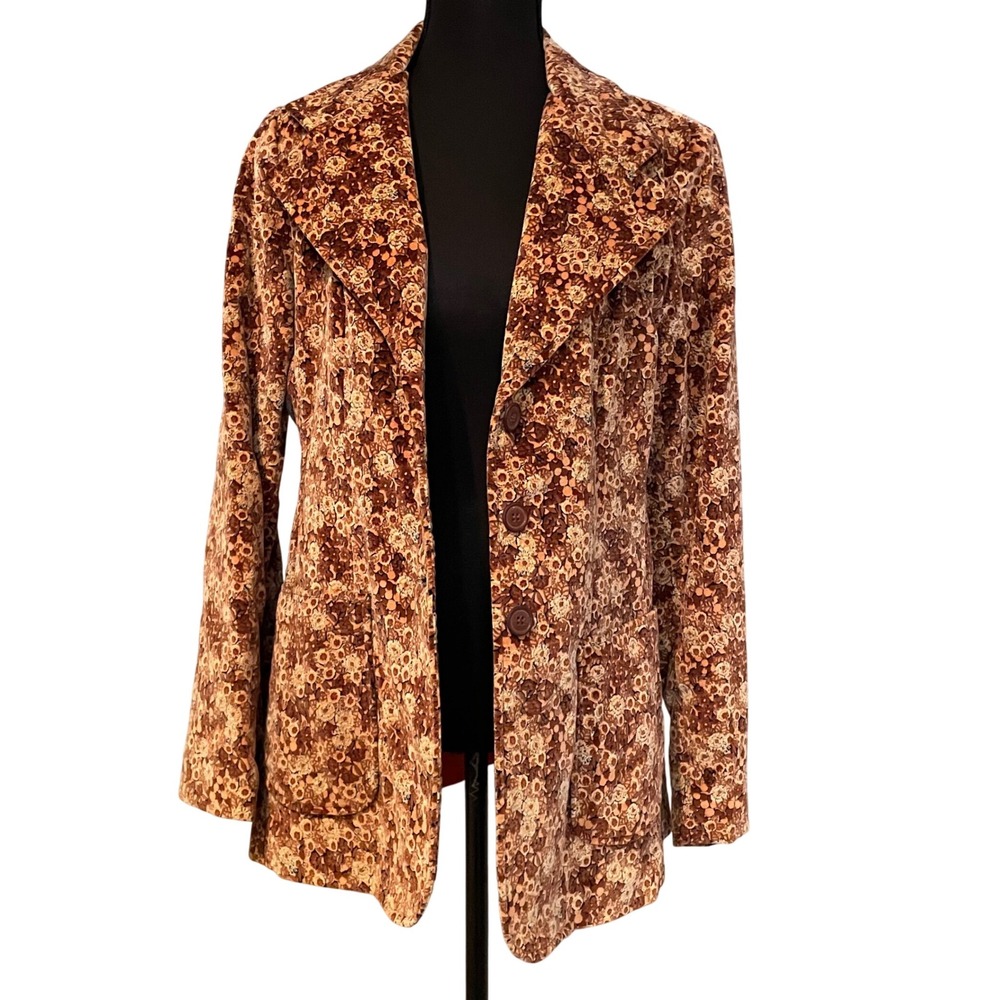 Marguerite Rubel San Francisco‎ 60's Floral Velvet Blazer Jacket Women's
No size